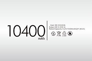 充电宝铭文10400mAh 圆箭头5 垃圾筒 循环箭头LI-ION 防火标志