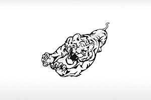 老虎胖脸虎张爪老虎AI8.0格式激光打标文件通用矢量图