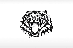 虎头老虎头剪纸虎头可爱老虎头AI8.0格式激光打标文件通用矢量图