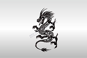 激光打标机摆摊素材  金橙子EZCAD打标专用龙纹02卡通中国传统图案