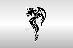 激光打标机摆摊素材  金橙子EZCAD打标专用龙纹04卡通中国传统图案带翅膀