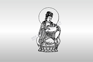 激光打标机摆摊素材  金橙子EZCAD打标专用41菩萨白描佛光普照图案