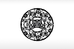 剪纸老虎老虎王福字圆形图AI8.0格式激光打标文件通用矢量图