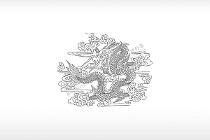 大葫芦龙线条龙侧脸无边框腾云驾雾AI8.0格式激光打标文件通用矢量图