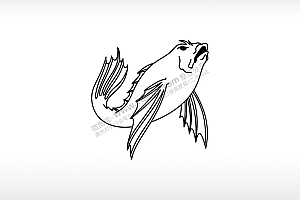 小鱼鱼线图河动物AI8.0格式激光打标文件通用矢量图