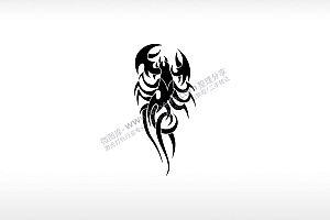 蝎子logo恶魔蝎子节肢动物AI8.0格式激光打标文件通用矢量图