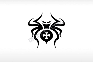 蜘蛛logo笑脸蜘蛛AI8.0格式激光打标文件通用矢量图