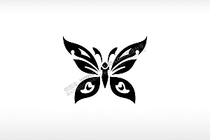蝴蝶logo美丽与优雅昆虫AI8.0格式激光打标文件通用矢量图