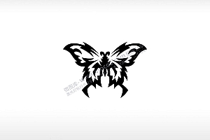 蝴蝶logo爱情与忠贞昆虫AI8.0格式激光打标文件通用矢量图