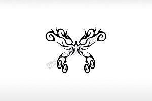 蝴蝶logo轻盈之美美丽与优雅昆虫AI8.0格式激光打标文件通用矢量图