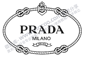 PRADA普拉达衣服系列精品店logo雕刻图激光打标文件通用位图