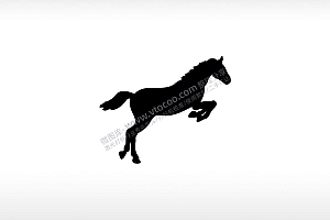 骏马跨越障碍勇往直前灵性动物AI8.0格式激光打标文件通用矢量图