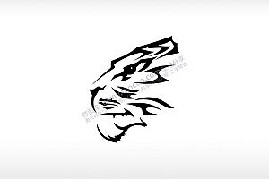 虎头logo吉祥如意卡通动物AI8.0格式激光打标文件通用矢量图