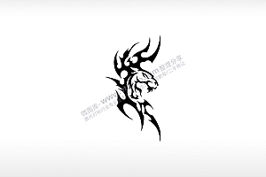 火焰虎驱邪卡通logo凶猛AI8.0格式激光打标文件通用矢量图