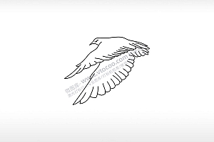 大鸟大鹏展翅狩猎鸟类AI8.0格式激光打标文件通用矢量图