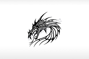 神龙摆尾logo吐息龙族AI8.0格式激光打标文件通用矢量图
