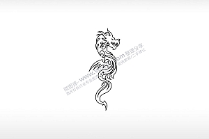 龙王logo线条图龙抬头AI8.0格式激光打标文件通用矢量图