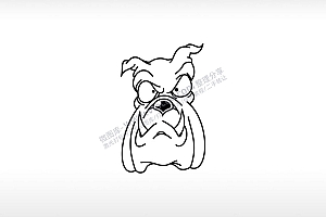 斗牛犬猫和老鼠斯派克狗AI8.0格式激光打标文件通用矢量图
