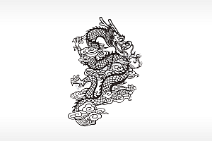 神龙logo雕刻七龙珠激光打标文件通用位图