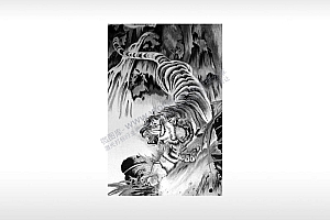 虎下山虎老虎夜虎猛兽凶猛捕猎通用位图激光打标文件