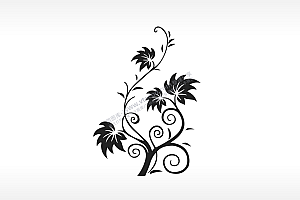 藤曼剪影简笔画雕刻激光打标文件通用位图