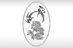 家燕安居乐业喜庆团花PLT格式激光打标文件通用矢量图