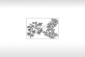 中国传统花鸟图园林描绘PLT格式激光打标文件通用矢量图