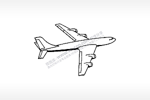 飞机模型航空雕刻交通工具激光打标文件通用位图