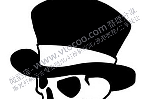 魔术师骷髅头戏法动漫人物雕刻激光打标文件通用位图