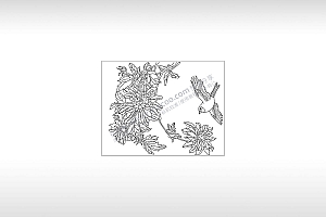 花鸟图燕子回巢自然美景PLT格式激光打标文件通用矢量图