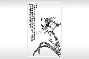 萱花忘忧母爱忘却植物PLT格式激光打标文件通用矢量图