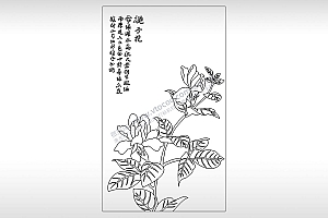 栀子花幸福绽放喜悦植物PLT格式激光打标文件通用矢量图