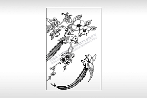 鸟语花香花鸟图燕子喜庆兰花PLT格式激光打标文件通用矢量图