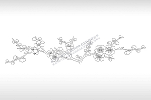 梅花线描坚韧不拔梅花香自苦寒来PLT格式激光打标文件通用矢量图