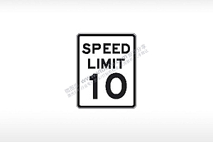 SPEED LIMIT速度限制速度最高10指示标AI8.0格式激光打标文件通用矢量图