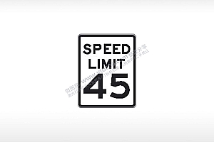 SPEED LIMIT速度限制限速45指示牌AI8.0格式激光打标文件通用矢量图