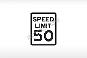 SPEED LIMIT速度限制限速50指示牌AI8.0格式激光打标文件通用矢量图