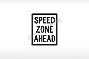 SPEED ZONE AHEAD前方速度去指示牌AI8.0格式激光打标文件通用矢量图