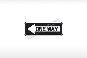 ONE WAY左边单向标志一条道指示标公共标志