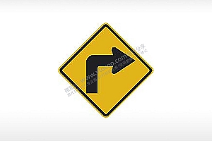 向右转弯交通标志公共标志AI8.0格式激光打标文件通用矢量图