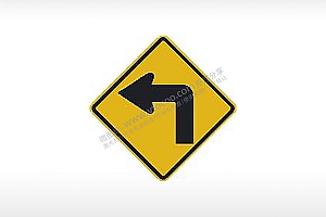 向左转弯交通标志公共标志AI8.0格式激光打标文件通用矢量图