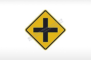 十字路口交通标志公共标志AI8.0格式激光打标文件通用矢量图