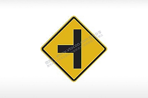 左T字路口交通标志公共标志AI8.0格式激光打标文件通用矢量图