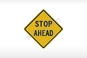 STOP AHEAD前方停车指示牌交通标志公共标志