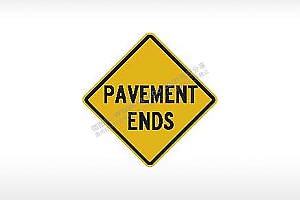 PAVEMENT ENDS路面末端交通标志公共标志