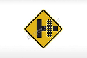在T字口铁路道口标志交通标志公共标志