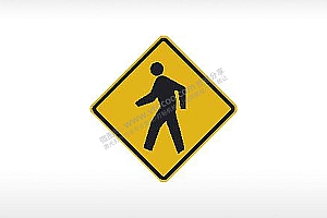行人过马路警告标志交通标志公共标志