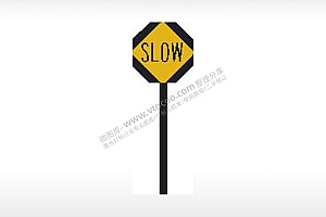SLOW道路慢行标志交通标志AI8.0格式激光打标文件通用矢量图