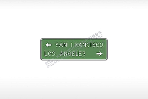 左边圣伊兰西斯科右边洛杉矶交通标志公共标志