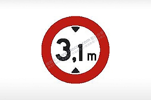 限制高度3.1m交通标志运输汽车布告栏危险红色黑色白色
